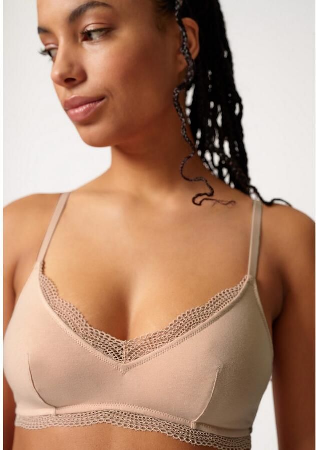 Skiny Soft-bh Classicotton V-hals uitneembare pads comfortabel katoenmix zonder beugel