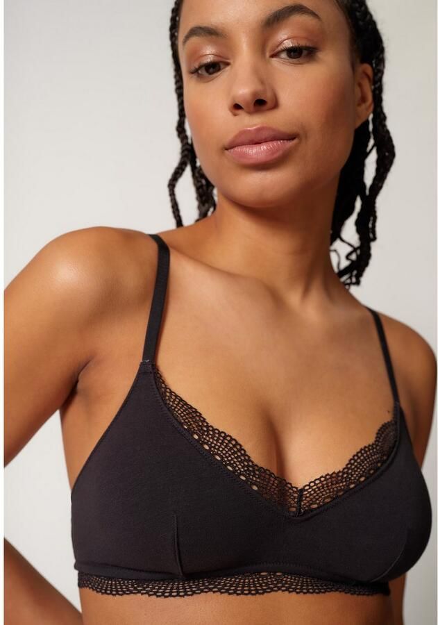 Skiny Soft-bh Classicotton V-hals uitneembare pads comfortabel katoenmix zonder beugel