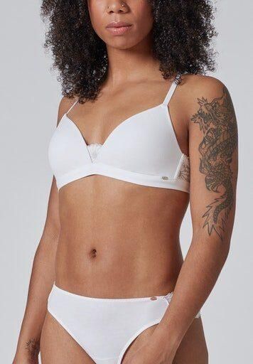 Skiny Triangel-bh Cotton Lace gevoerd zonder beugel comfortabel katoenmix elastisch - Foto 4