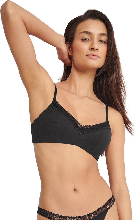 Sloggi Bh met steuncups GO Ribbed zachte ribstof kanten versiering gemiddelde steun katoenmix - Foto 6