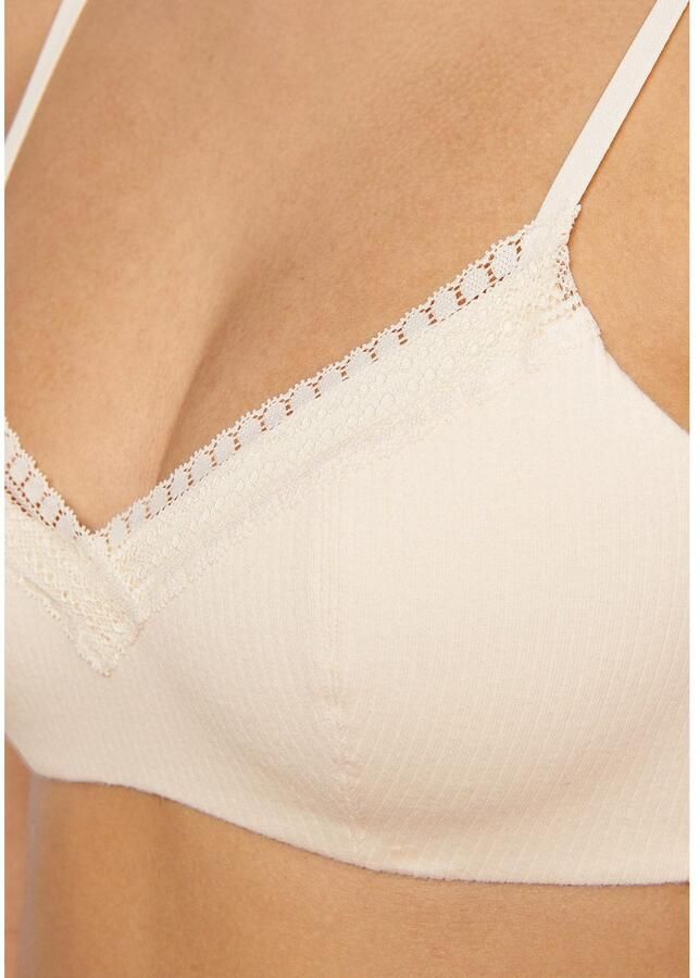 Sloggi Bh met steuncups GO Ribbed zachte ribstof kanten versiering gemiddelde steun katoenmix - Foto 2