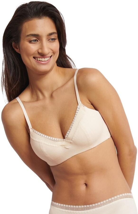 Sloggi Bh met steuncups GO Ribbed zachte ribstof kanten versiering gemiddelde steun katoenmix - Foto 4