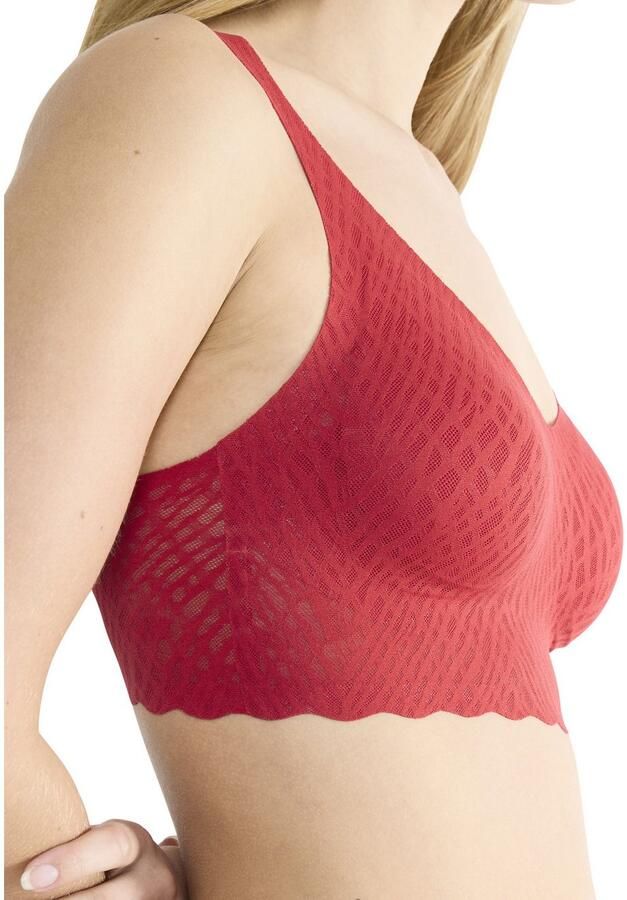 Sloggi Bralette ZERO Feel Bliss naadloos met kanten look v-hals uitneembare pads - Foto 5