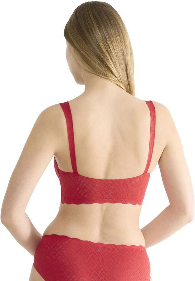 Sloggi Bralette ZERO Feel Bliss naadloos met kanten look v-hals uitneembare pads - Foto 6