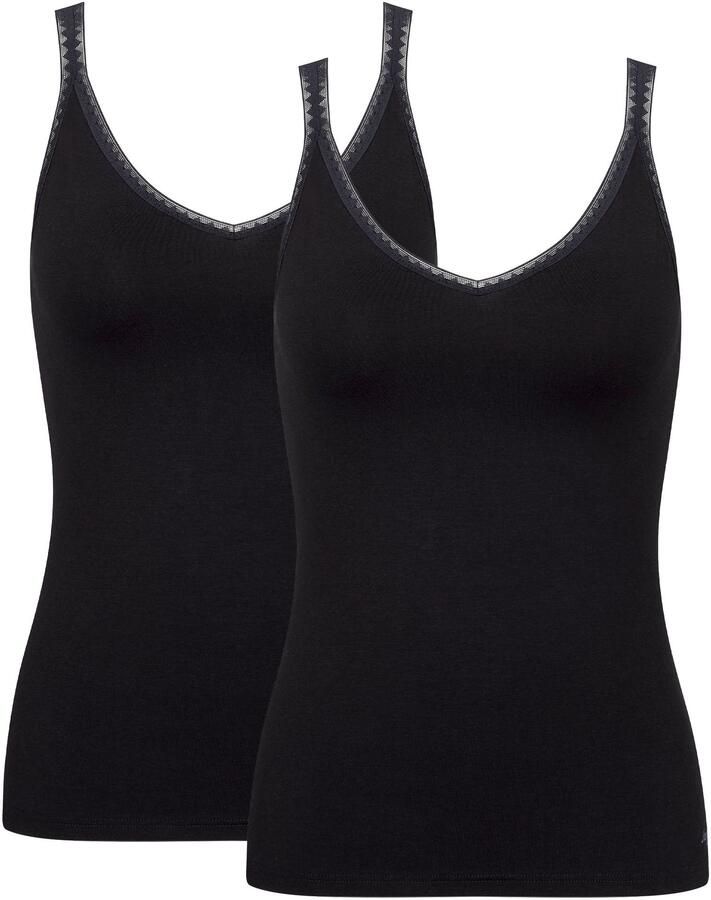 Sloggi Hemd Go fijn kant katoenmix v-hals zacht (Set van 2) - Foto 6