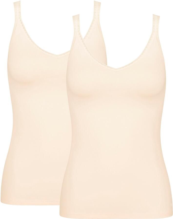 Sloggi Hemd Go fijn kant katoenmix v-hals zacht (Set van 2) - Foto 6