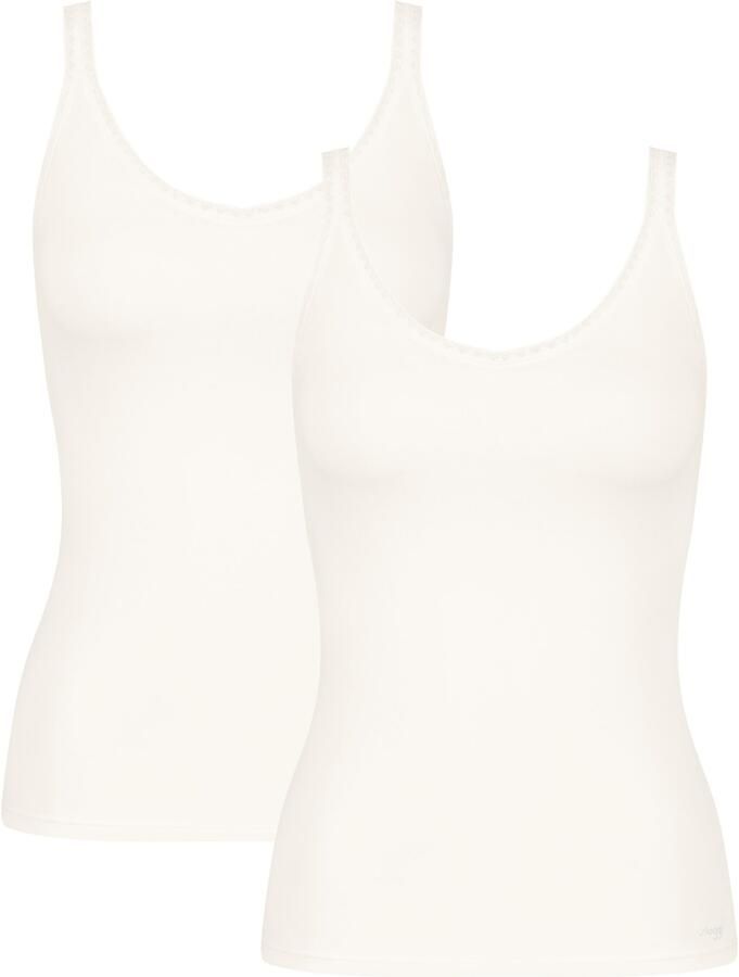 Sloggi Hemd Go fijn kant katoenmix v-hals zacht (Set van 2) - Foto 5