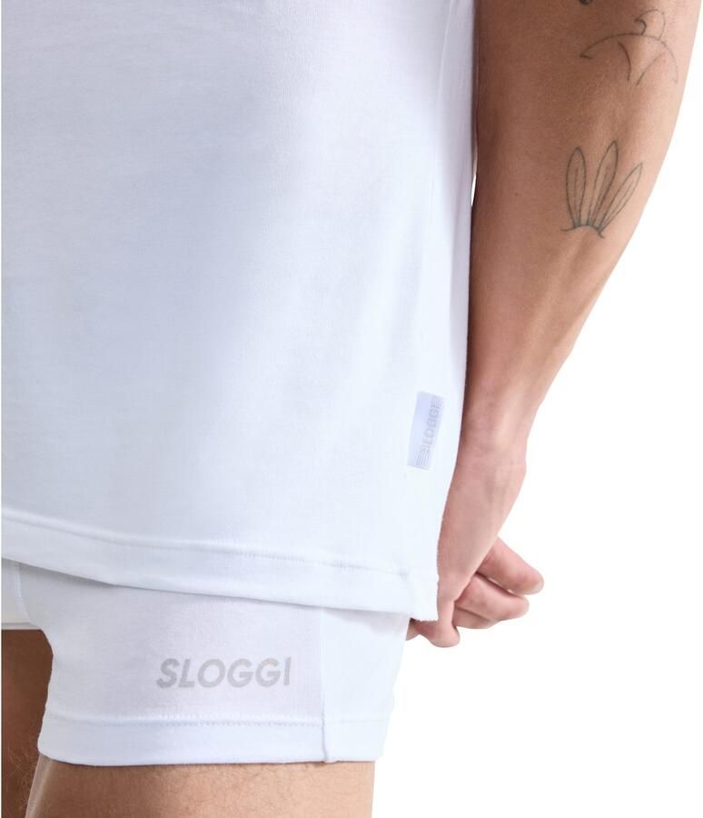 Sloggi Hemd Men 24 7 diepe ronde halslijn korte mouw katoenmix (Set van 2) - Foto 3