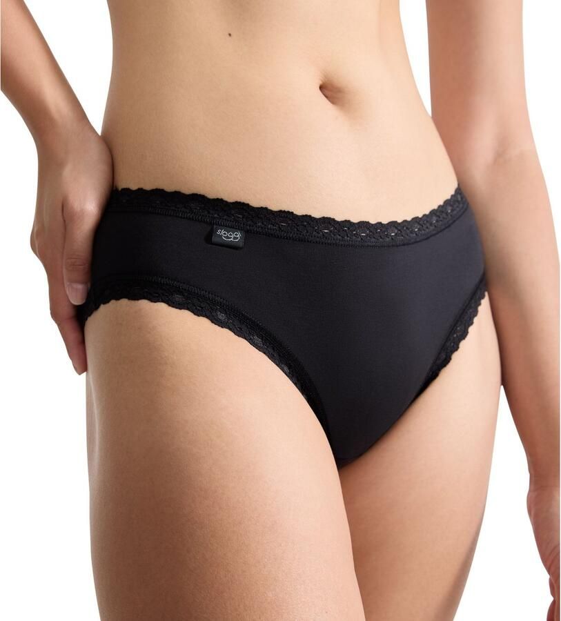 Sloggi Hipster 24 7 Cotton Lace Taille- en beenafwerking van delicaat kant elastisch vrouwelijk (Set van 3)