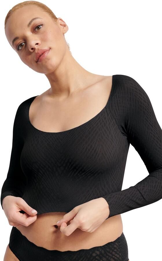 Sloggi Longsleeve ZERO Feel Bliss naadloos met kanten look zacht elastisch - Foto 2