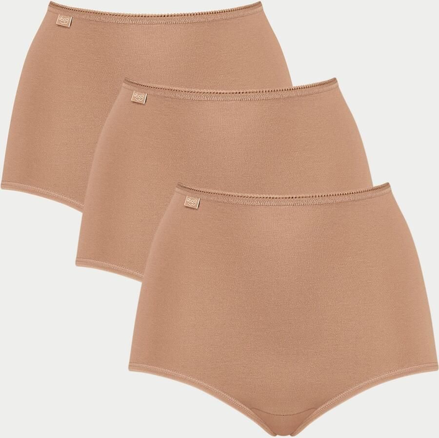 Sloggi Maxislip 24 7 Cotton hoger gesneden pasvorm elastisch kant ondoorzichtig zacht (Set van 3)