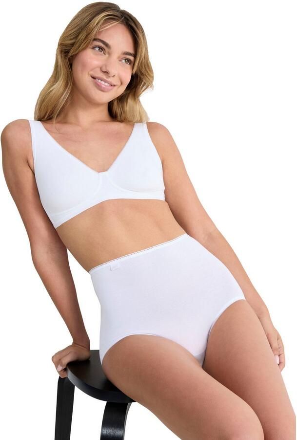 Sloggi Maxislip 24 7 Cotton hoger gesneden pasvorm elastisch kant ondoorzichtig zacht (Set van 3) - Foto 4