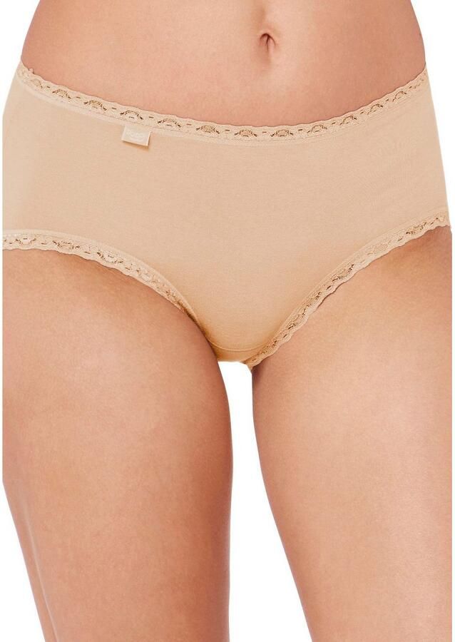 Sloggi Midislip 24 7 Cotton Lace met delicaat kant katoenmix. ondoorzichtig heupmodel (3 stuks)