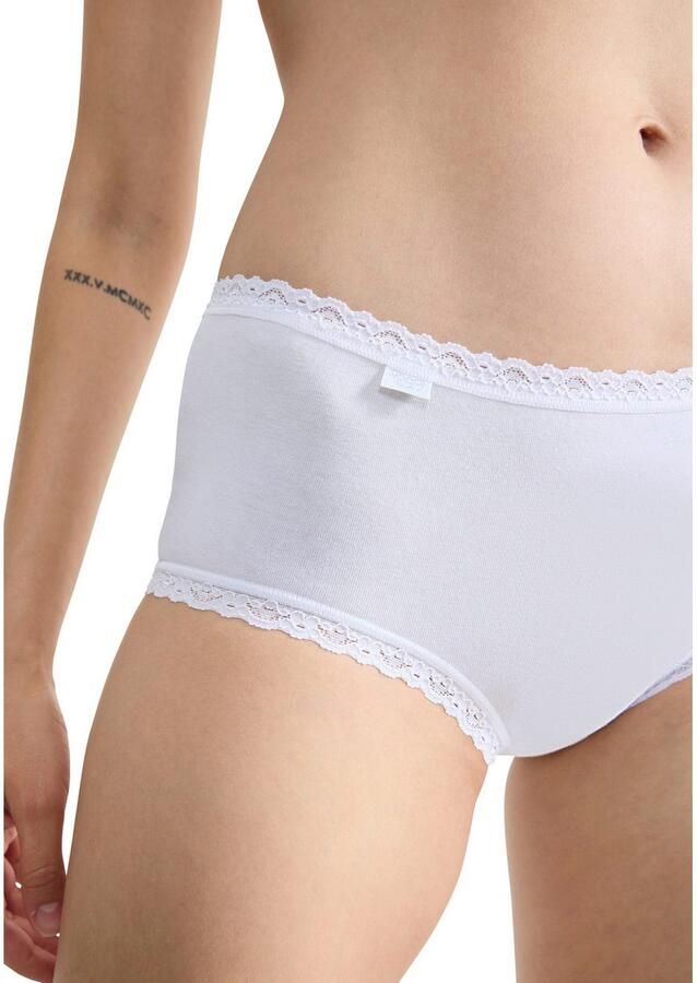 Sloggi Midislip 24 7 Cotton Lace met delicaat kant katoenmix. ondoorzichtig heupmodel (3 stuks)