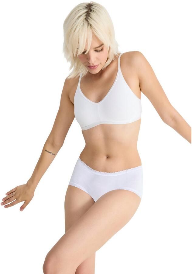 Sloggi Midislip 24 7 Cotton Lace met delicaat kant katoenmix. ondoorzichtig heupmodel (3 stuks) - Foto 2