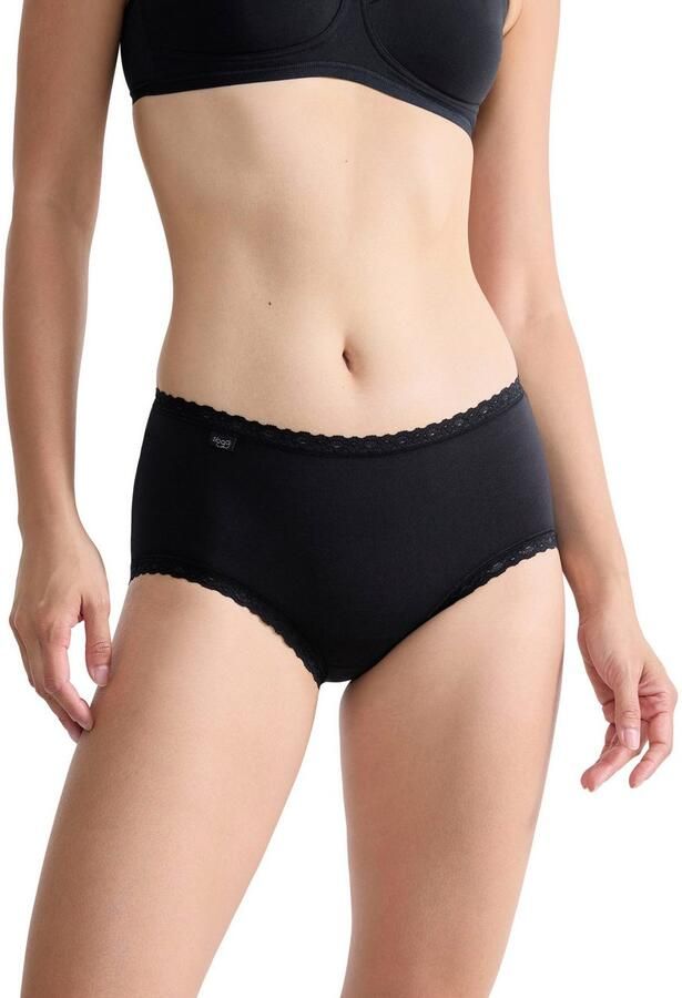 Sloggi Midislip 24 7 Cotton Lace met delicaat kant katoenmix. ondoorzichtig heupmodel (3 stuks) - Foto 2