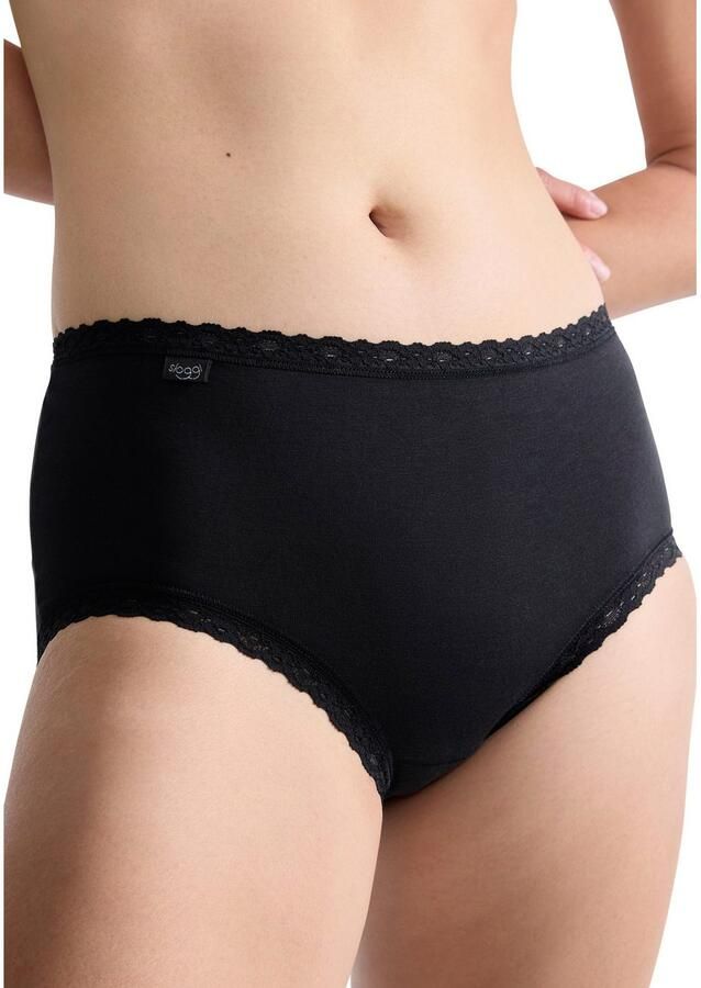 Sloggi Midislip 24 7 Cotton Lace met delicaat kant katoenmix. ondoorzichtig heupmodel (3 stuks)