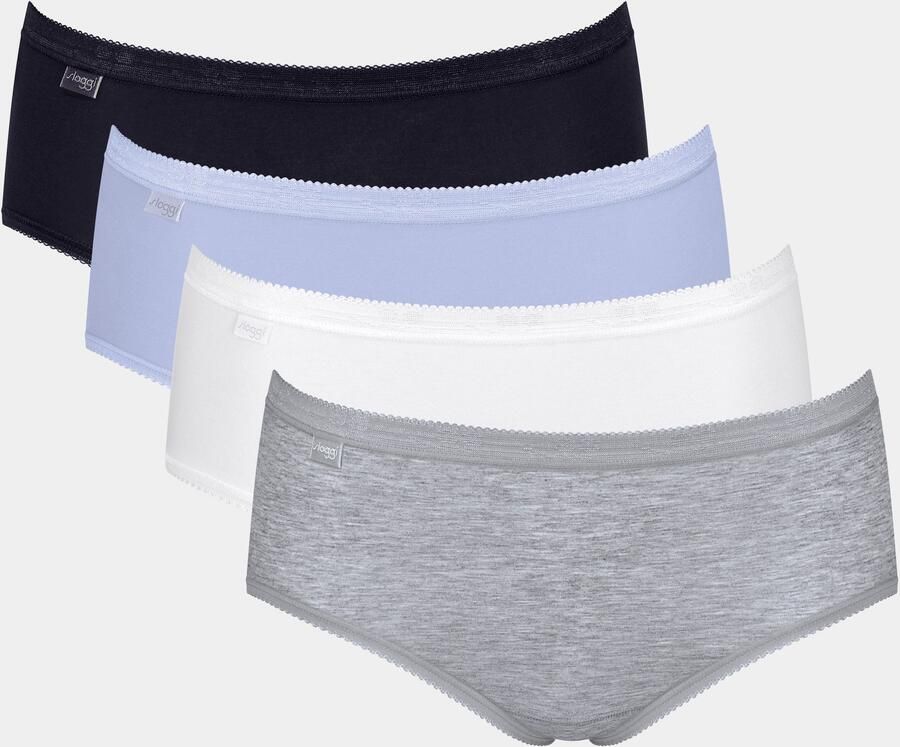 Sloggi Midislip Basic + Katoenmix elastisch zachte naden comfortabel vrouwelijk (4 stuks Set van 4) - Foto 7