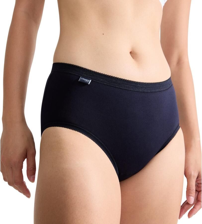 Sloggi Midislip Basic + Katoenmix elastisch zachte naden comfortabel vrouwelijk (4 stuks Set van 4)
