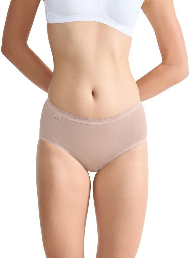 Sloggi Midislip Basic + Katoenmix elastisch zachte naden comfortabel vrouwelijk (4 stuks Set van 4)