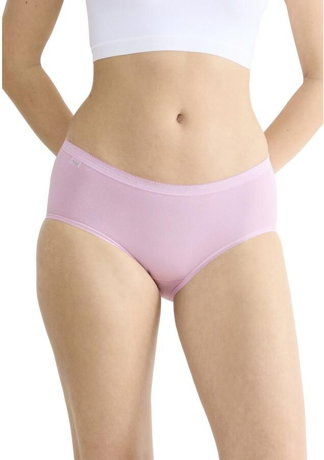 Sloggi Midislip Basic + Katoenmix elastisch zachte naden comfortabel vrouwelijk (4 stuks Set van 4)