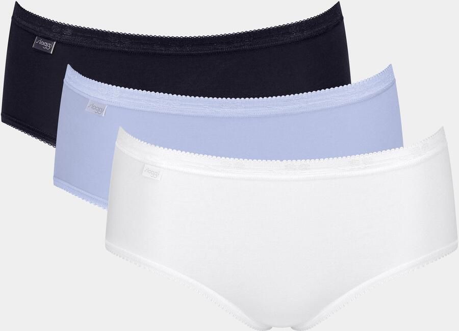 Sloggi Midislip Basic + Katoenmix klassieke stijl middelhoge taille zachte naden (3 stuks) - Foto 7
