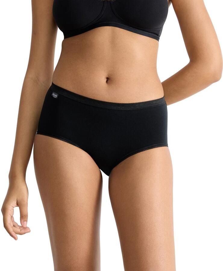 Sloggi Midislip Basic + Katoenmix klassieke stijl middelhoge taille zachte naden (3 stuks) - Foto 2