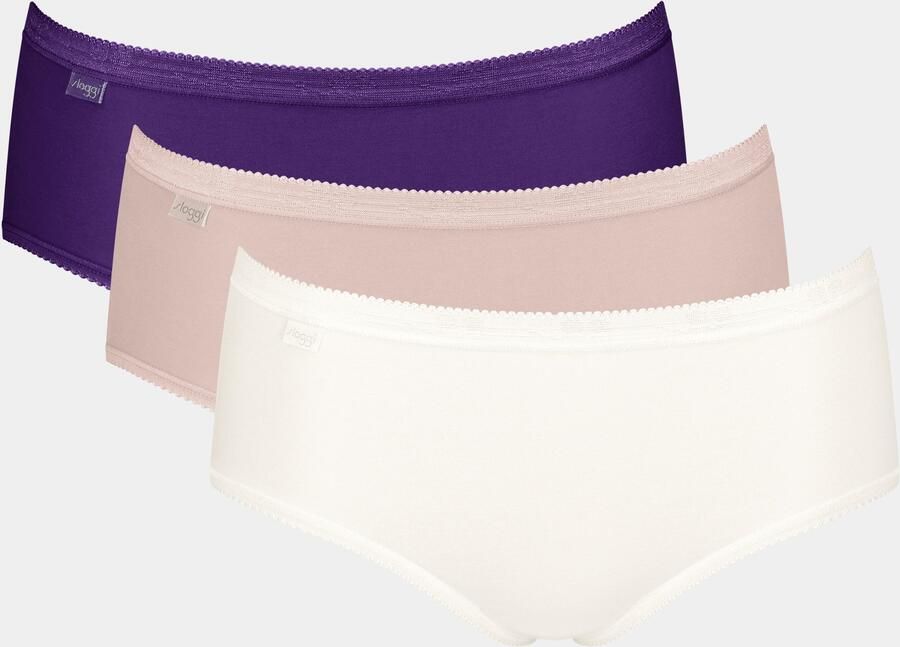 Sloggi Midislip Basic + Katoenmix klassieke stijl middelhoge taille zachte naden (3 stuks) - Foto 7