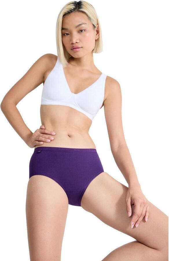 Sloggi Midislip Basic + Katoenmix klassieke stijl middelhoge taille zachte naden (3 stuks) - Foto 4