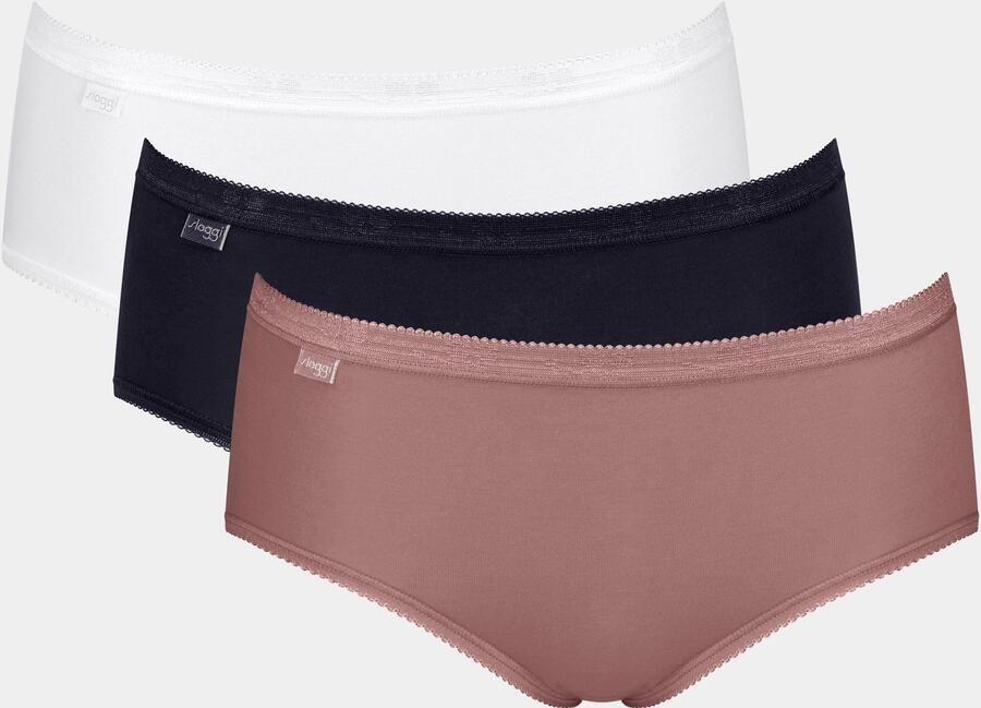 Sloggi Midislip Basic + Katoenmix klassieke stijl middelhoge taille zachte naden (3 stuks) - Foto 7