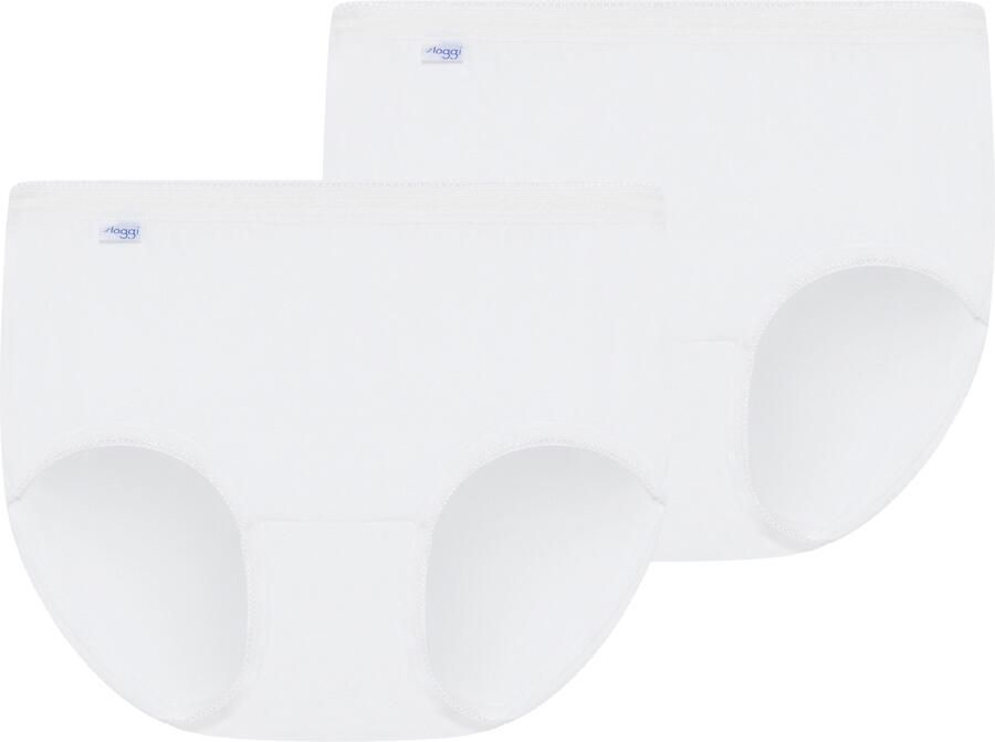 Sloggi Midislip Basic + perfecte pasvorm katoenmix zachte naden elastisch (2 stuks Set van 2)