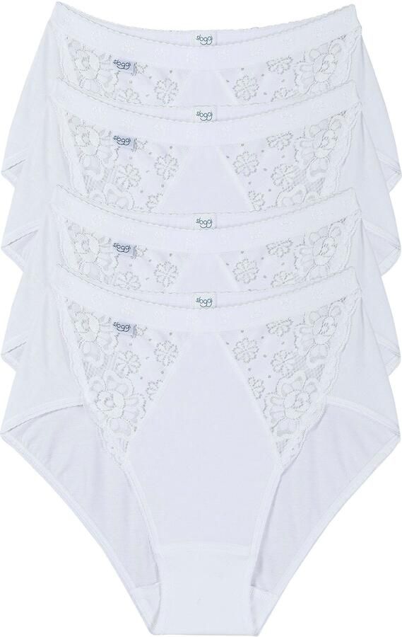 Sloggi Midislip Chic elastische kanten inzetstukken zachte naden katoenmix vrouwelijk (4 stuks Set van 4) - Foto 6