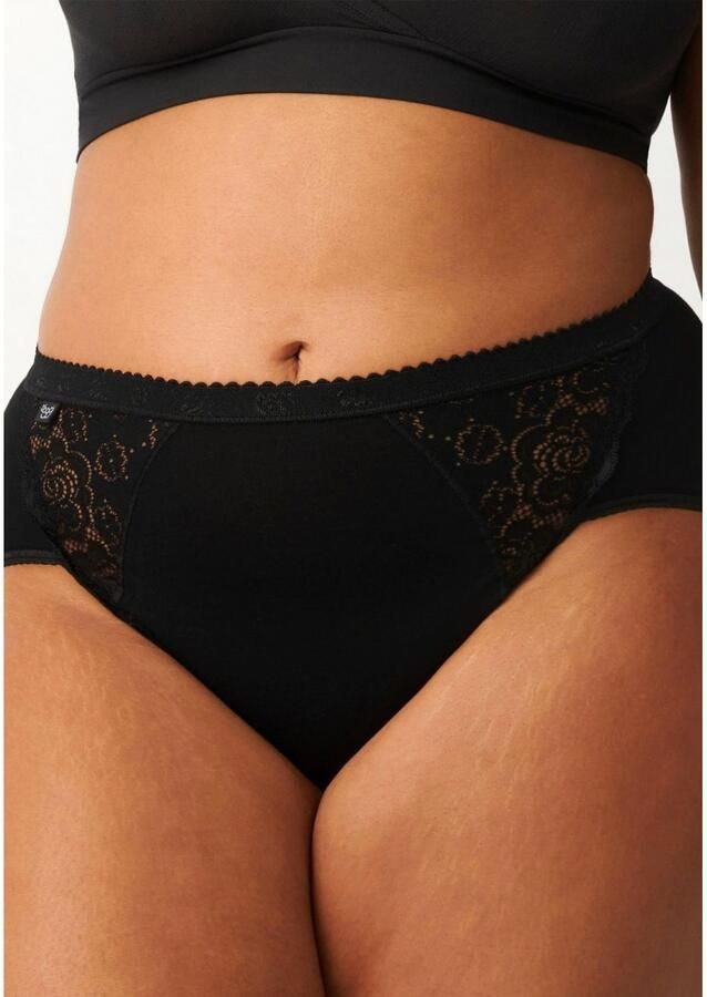 Sloggi Midislip Chic elastische kanten inzetstukken zachte naden katoenmix vrouwelijk (4 stuks Set van 4)