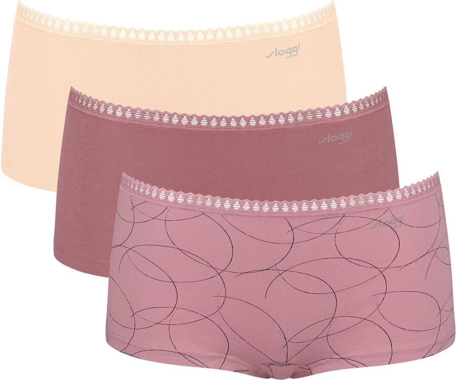 Sloggi Retro hipster GO Crush Kantdetails Multipack katoenmix zacht elastisch comfortabel (Set van 3) - Foto 6