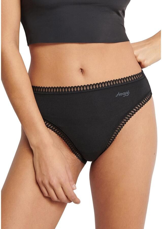 Sloggi Slip GO Crush hoge beenuitsnijding kant vrouwelijk zacht elastisch katoenmix (Set van 3) - Foto 3