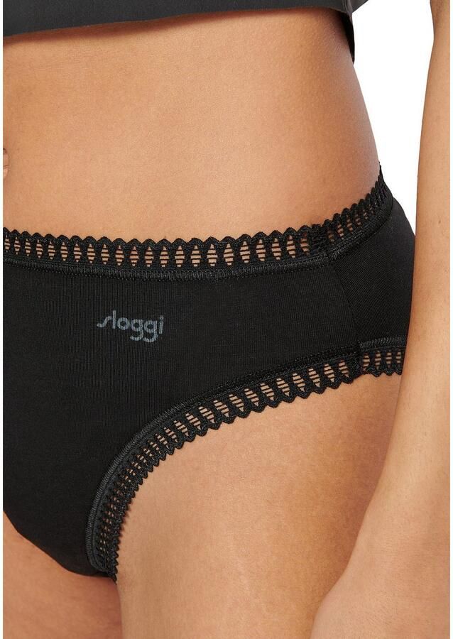 Sloggi Slip GO Crush hoge beenuitsnijding kant vrouwelijk zacht elastisch katoenmix (Set van 3) - Foto 5