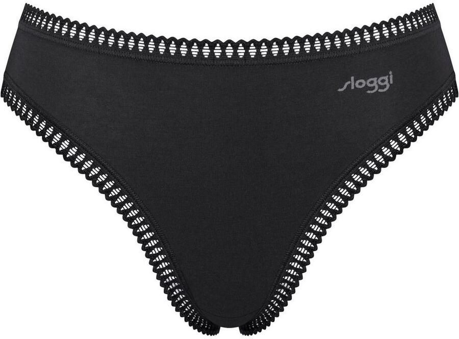 Sloggi Slip GO Crush hoge beenuitsnijding kant vrouwelijk zacht elastisch katoenmix (Set van 3)