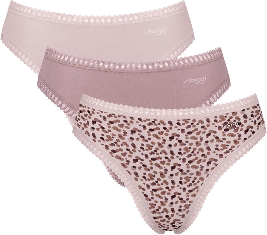 Sloggi Slip GO Crush hoge beenuitsnijding kant vrouwelijk zacht elastisch katoenmix (Set van 3) - Foto 6