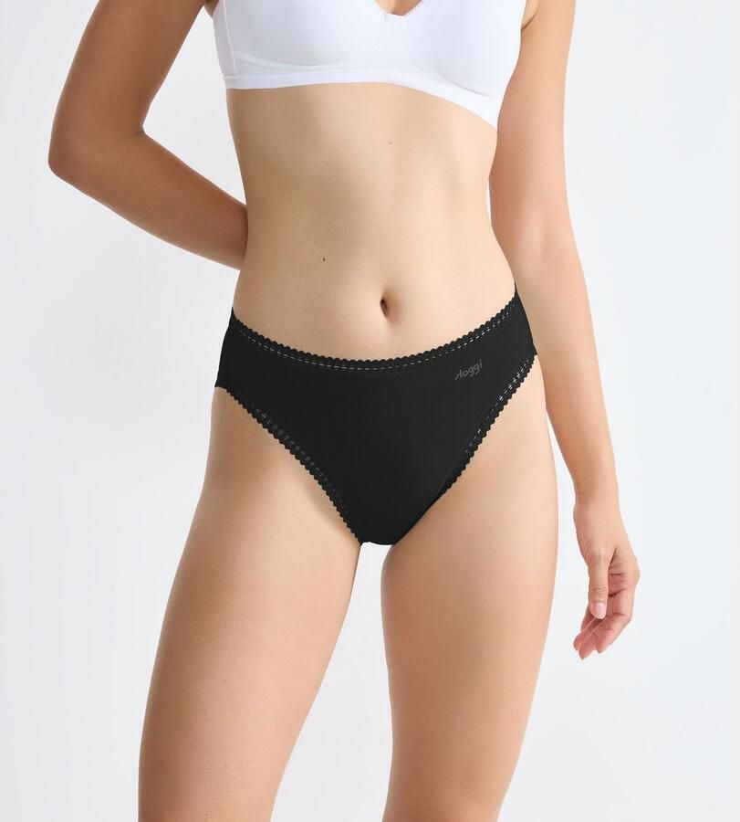 Sloggi Slip GO Crush hoge beenuitsnijding kant vrouwelijk zacht elastisch katoenmix (Set van 3) - Foto 2