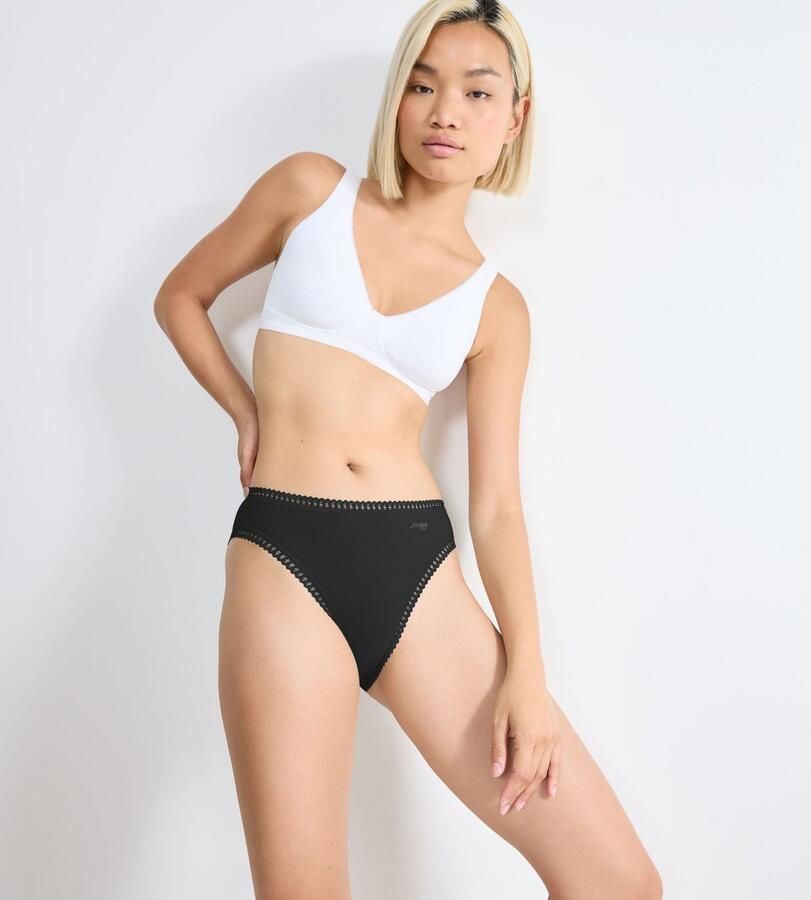 Sloggi Slip GO Crush hoge beenuitsnijding kant vrouwelijk zacht elastisch katoenmix (Set van 3) - Foto 4