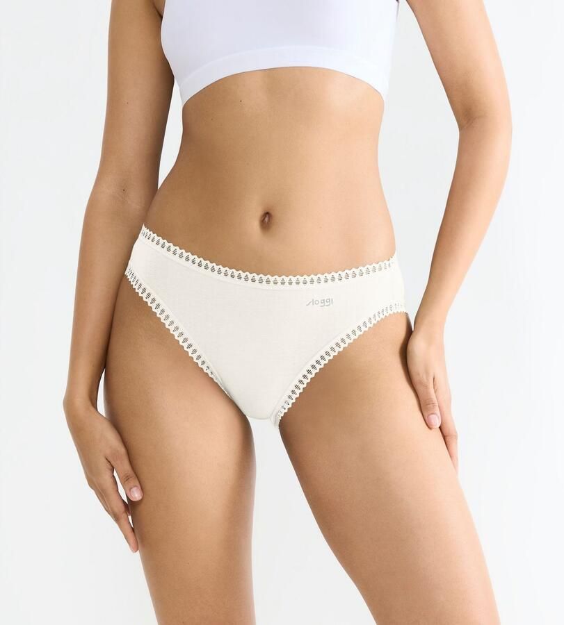 Sloggi Slip GO Crush hoge beenuitsnijding kant vrouwelijk zacht elastisch katoenmix (Set van 3) - Foto 2