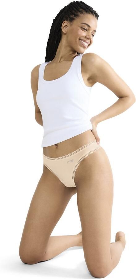 Sloggi String GO Crush met kantdetails effen gedessineerd (Set van 3) - Foto 5