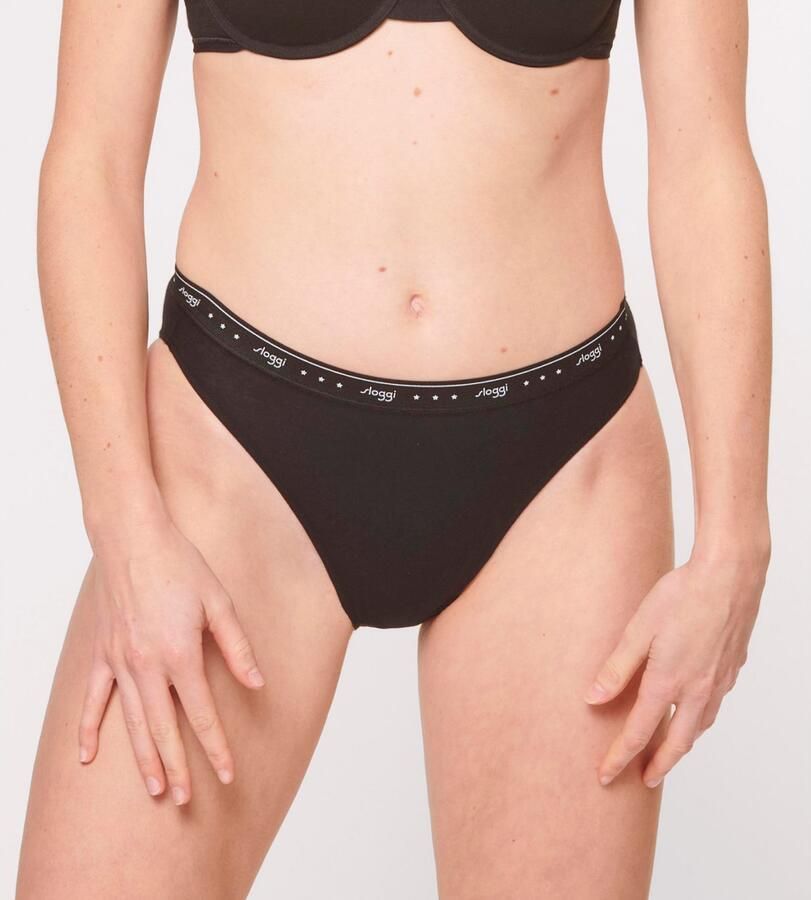 Sloggi Tai slip 24 7 100 elastische band met -logo-inscriptie (Set van 3) - Foto 2