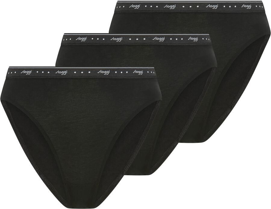 Sloggi Tai slip 24 7 100 elastische band met -logo-inscriptie (Set van 3) - Foto 5