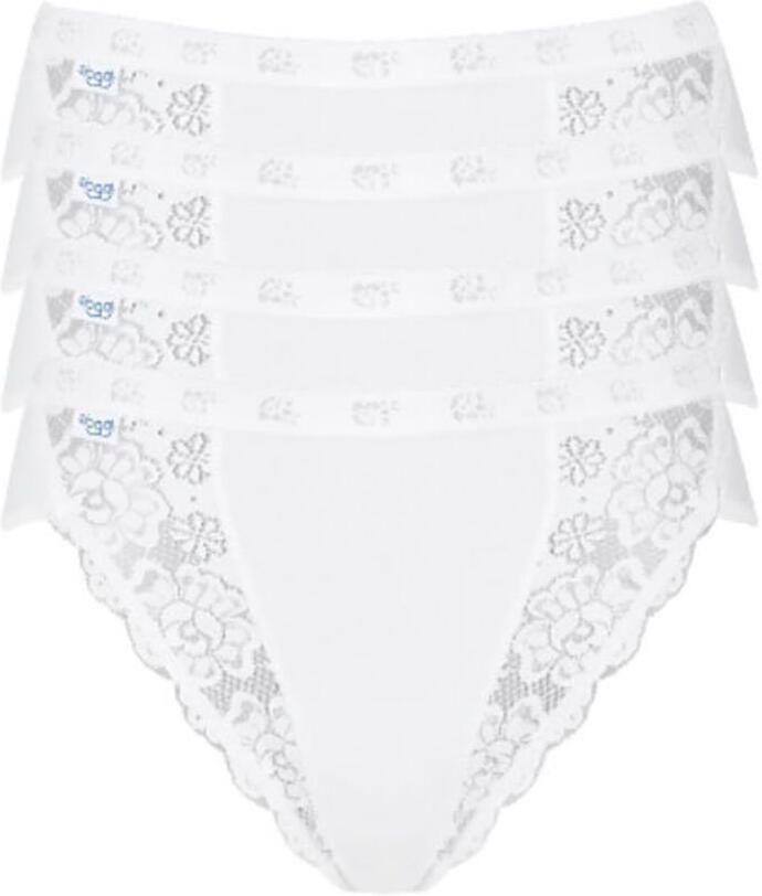 Sloggi Tai slip Chic hoge beenuitsnijding vrouwelijk kanten inzetstukken zacht elastisch (4 stuks Set van 4) - Foto 6
