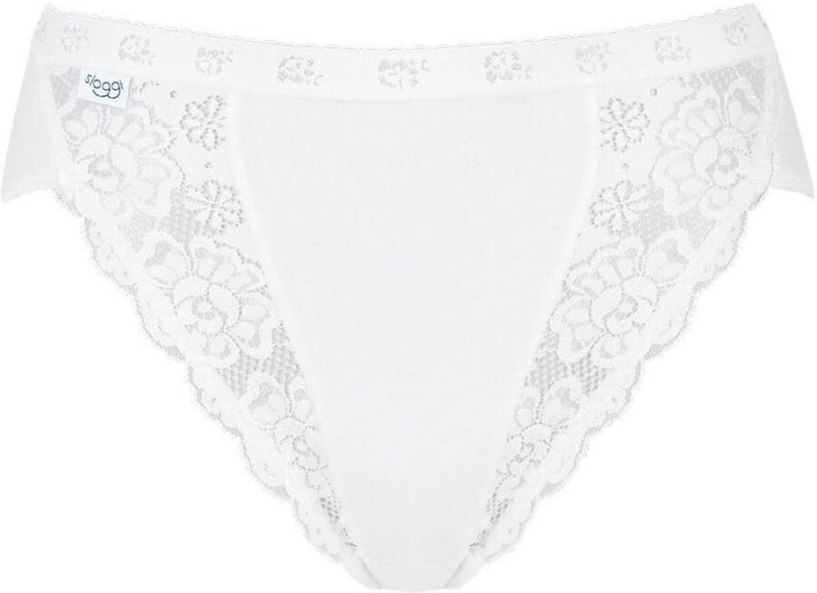 Sloggi Tai slip Chic hoge beenuitsnijding vrouwelijk kanten inzetstukken zacht elastisch (4 stuks Set van 4)