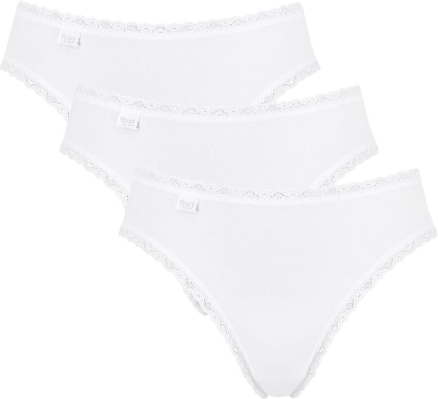 Sloggi Tailleslip 24 7 Cotton Lace edele kant platte naden katoenmix zacht vrouwelijke look (3 stuks) - Foto 4
