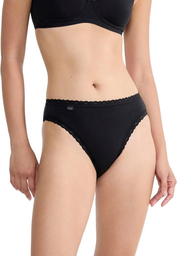 Sloggi Tailleslip 24 7 Cotton Lace edele kant platte naden katoenmix zacht vrouwelijke look (3 stuks) - Foto 2