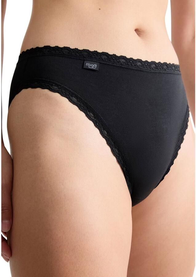 Sloggi Tailleslip 24 7 Cotton Lace edele kant platte naden katoenmix zacht vrouwelijke look (3 stuks)