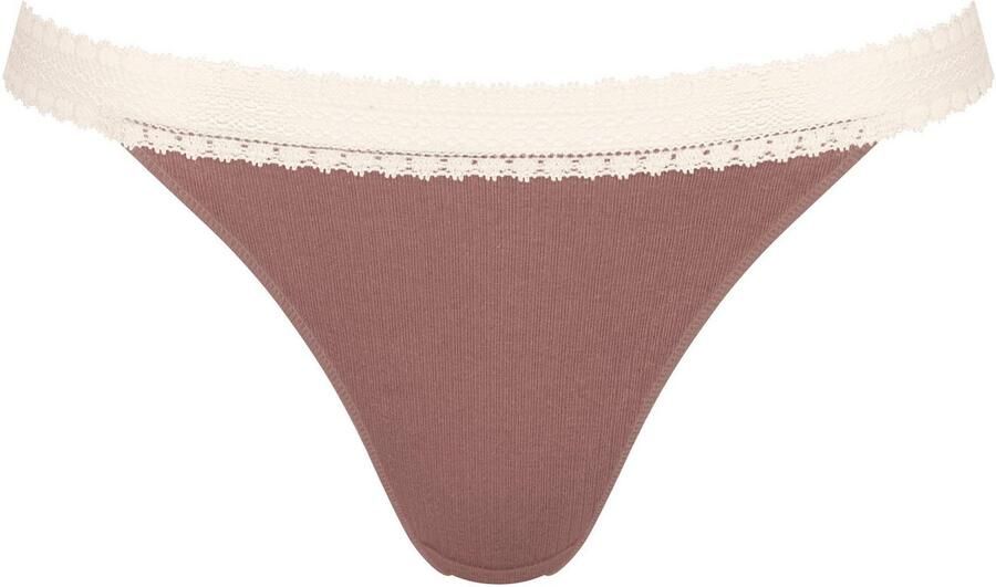 Sloggi Tanga GO Ribbed zacht katoenmix kanten versiering comfortabel (Set van 2) - Foto 4